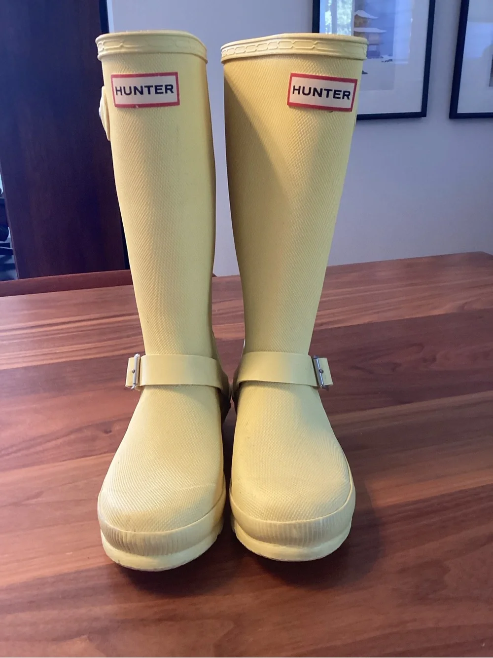 Hunter Tall Rubber Rain Boots in Yellow
